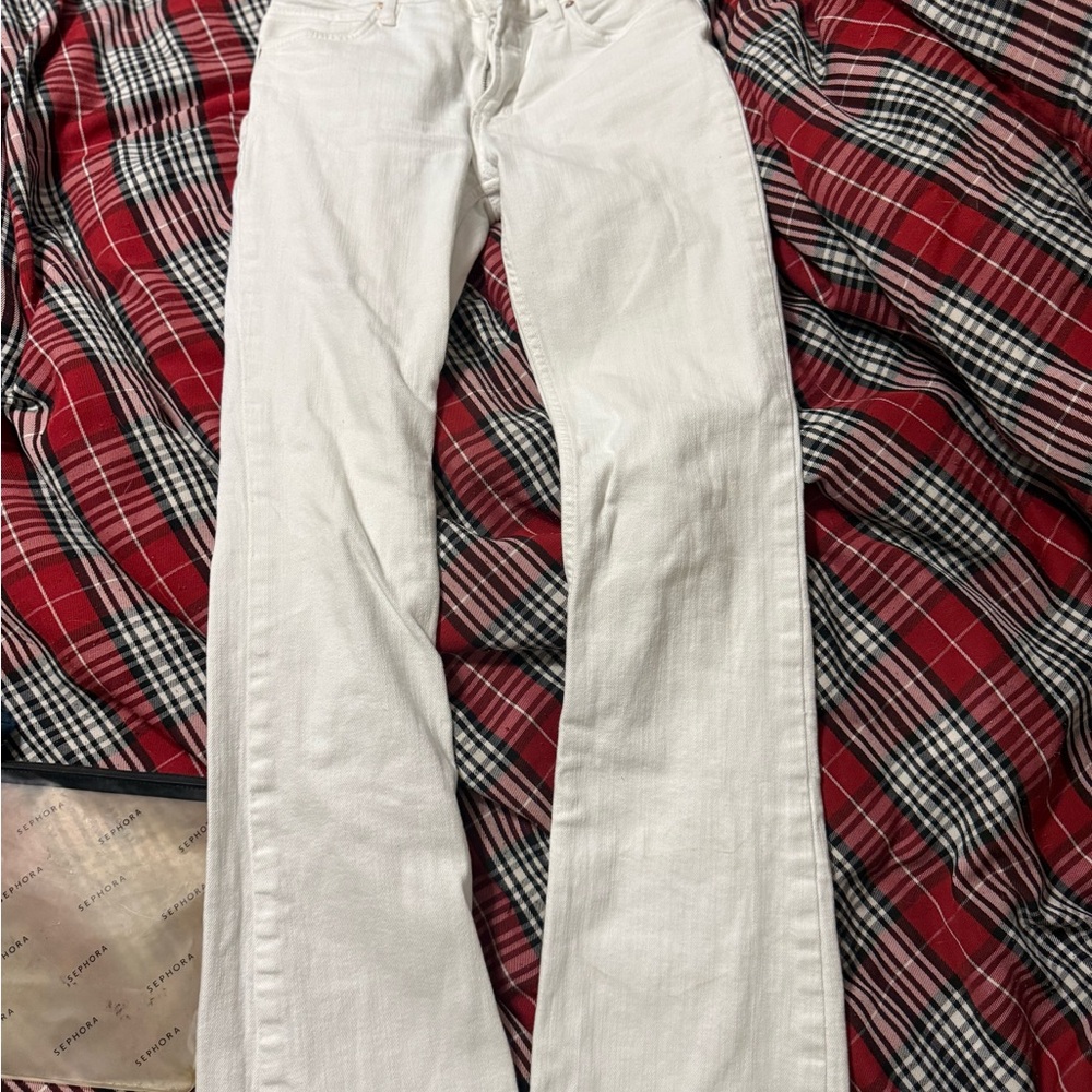 Free People Women's Crisp White Boot Cut Jeans
